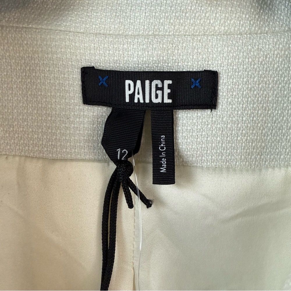 PAIGE Shania Peak Lapel Blazer Ivory Tonal 12 - Picture 5 of 12